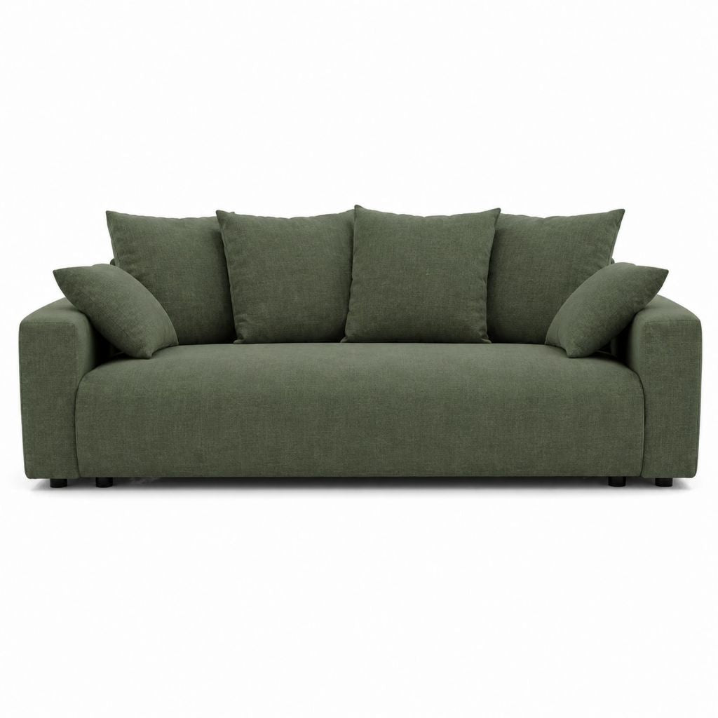 3-Sitzer Sofa Olivgrün Polyester Rechteckig 220 x 95 x 85 cm