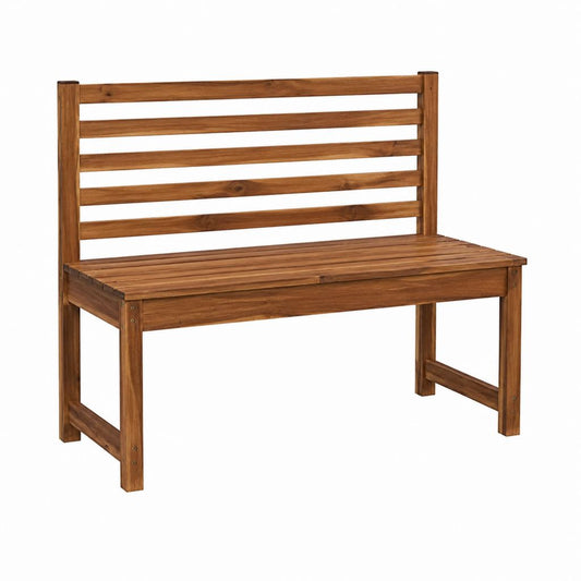 Gartenbank 2-Sitzer Braun Akazien-Massivholz Rechteckig 120 x 60 x 89 cm