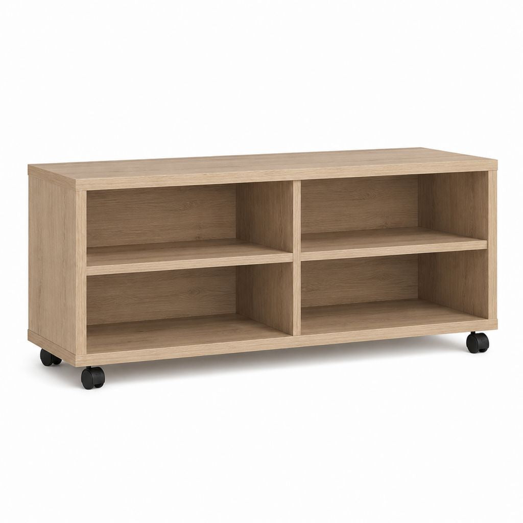 TV-Schrank auf Rollen Eicheoptik Spanplatte rechteckig 100 x 40 x 50 cm