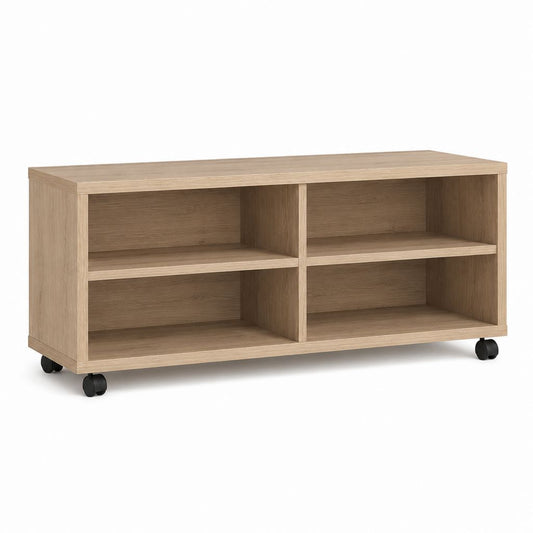 TV-Schrank auf Rollen Eicheoptik Spanplatte rechteckig 100 x 40 x 50 cm