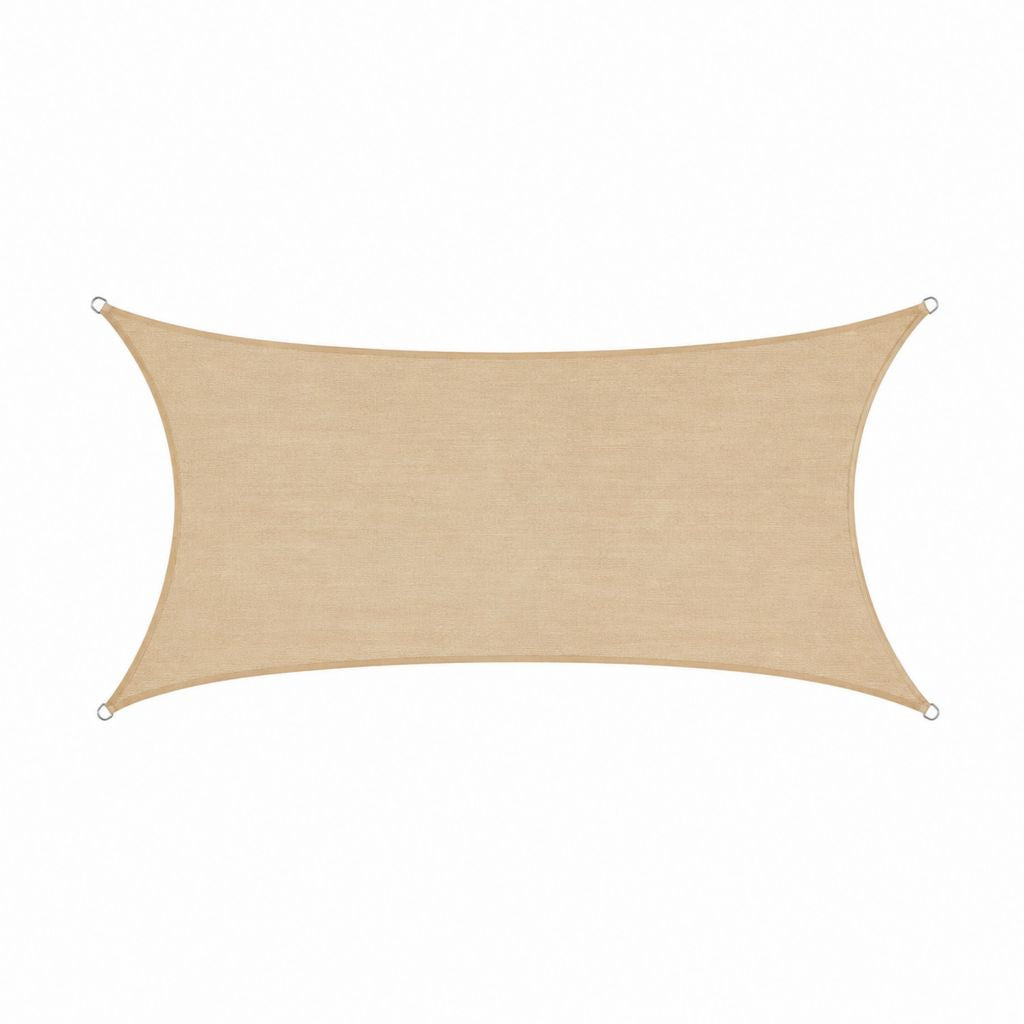 Sonnensegel rechteckig Beige aus HDPE-Gewebe 300 x 400 cm