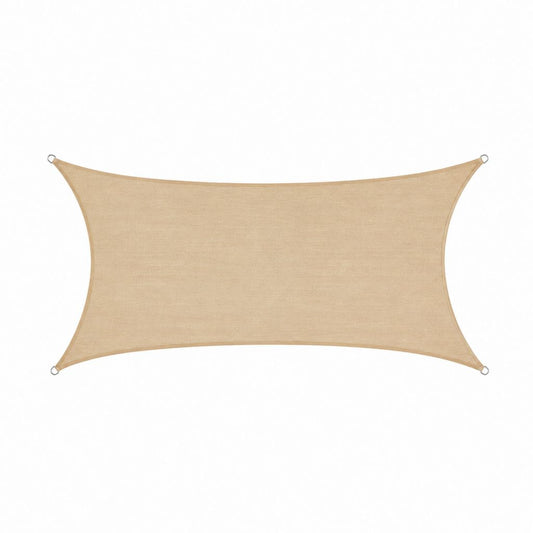 Sonnensegel rechteckig Beige aus HDPE-Gewebe 300 x 400 cm