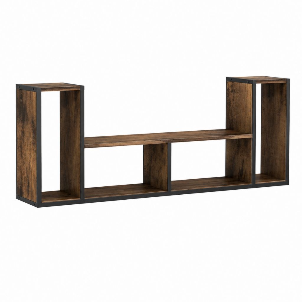TV-Regal Braun Schwarz aus Spanplatte und Stahl 120 x 30 x 60 cm