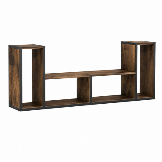 TV-Regal Braun Schwarz aus Spanplatte und Stahl 120 x 30 x 60 cm
