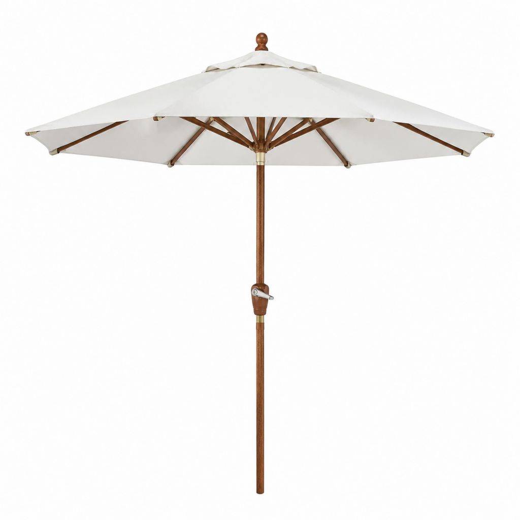 Gartenschirm Marktschirm Creme Polyester Hartholz achteckig Ø 300 cm Höhe 250 cm