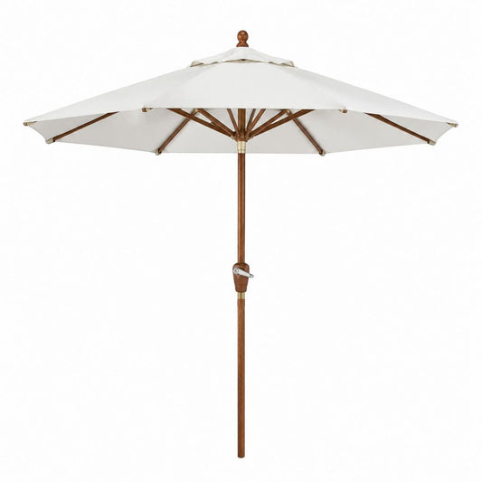 Gartenschirm Marktschirm Creme Polyester Hartholz achteckig Ø 300 cm Höhe 250 cm